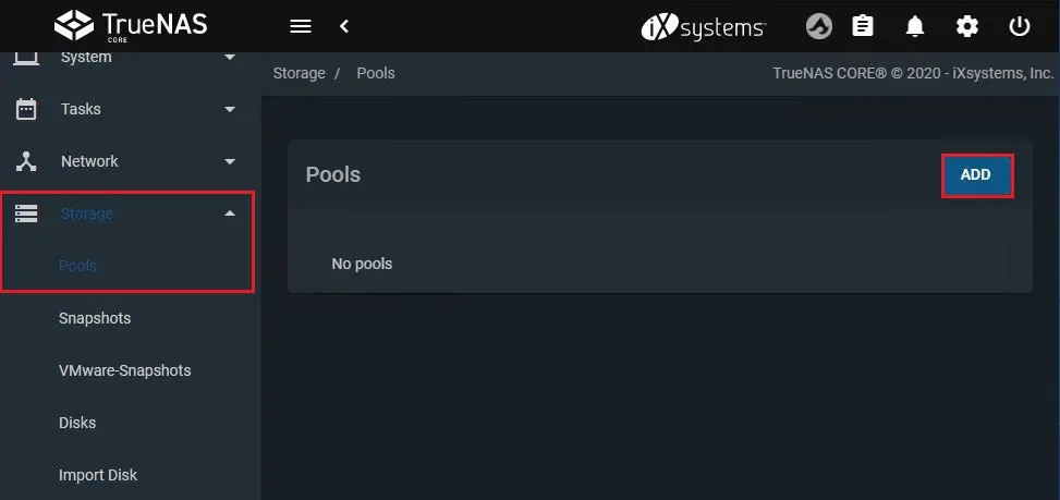 truenas core storage pool