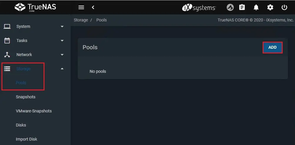 truenas core storage pool