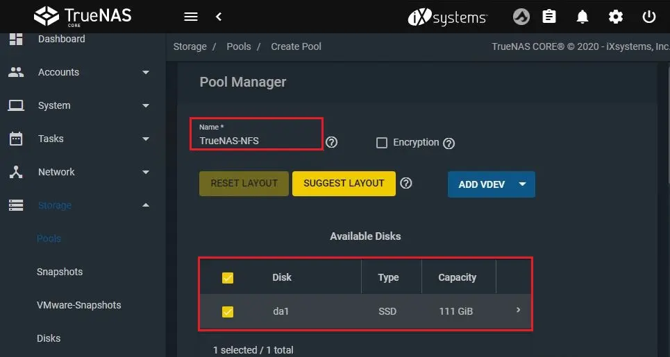 truenas storage pool manager