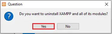 uninstall xampp