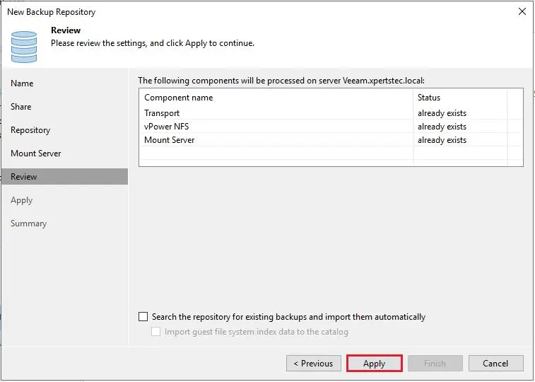 veeam add repository review