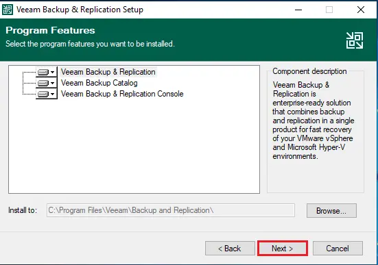 veeam backup program features