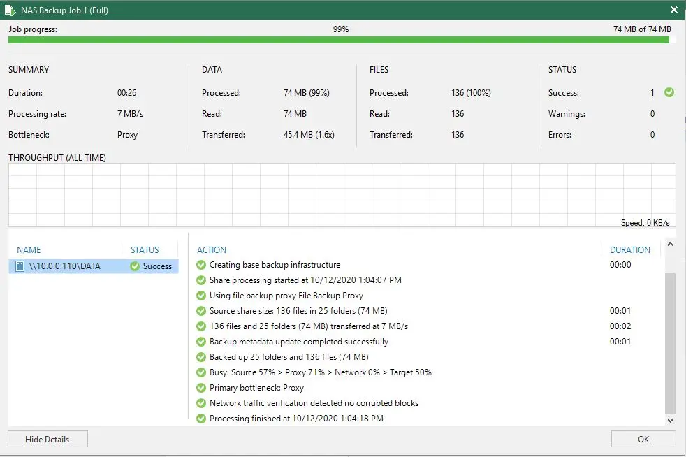 veeam backup sessions