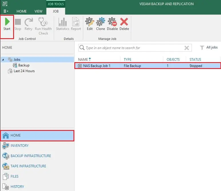 veeam console job tools