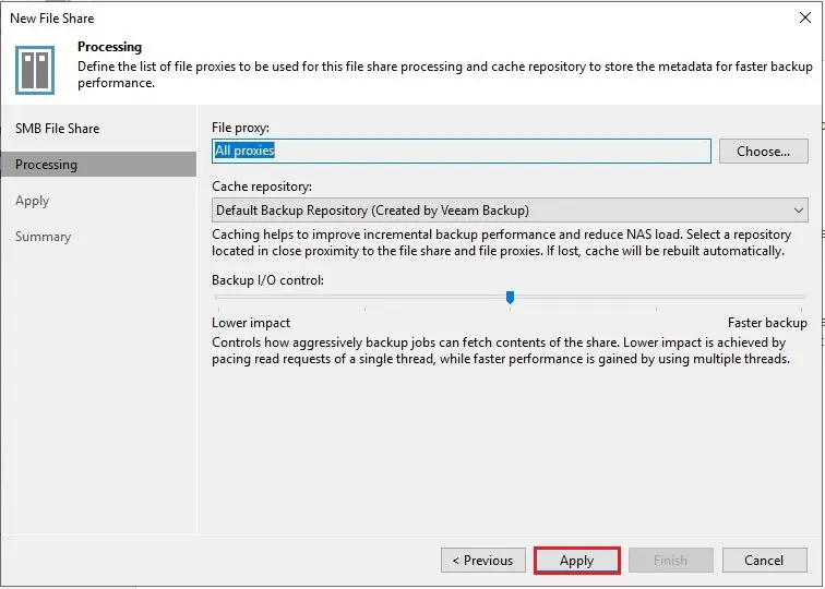 veeam file share processing