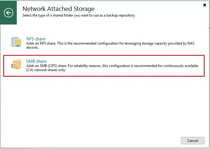 veeam network attached storage