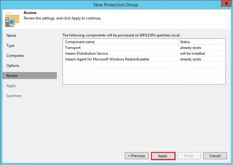 veeam protection group review