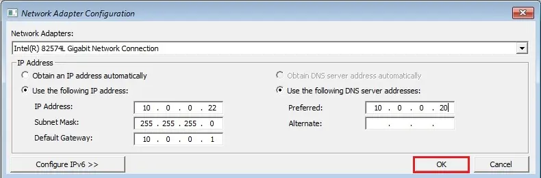 veritas network adapter configuration