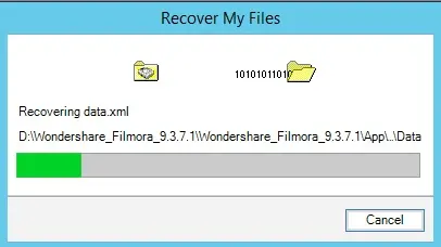 veritas recover my files progress