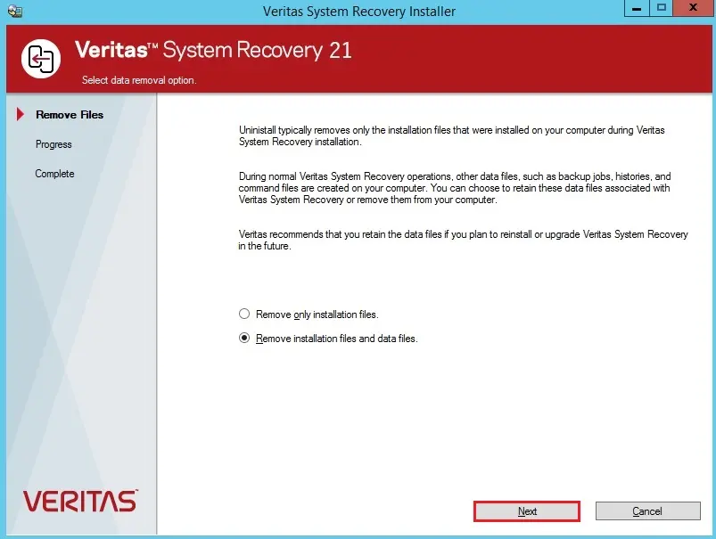 veritas system recovery installer