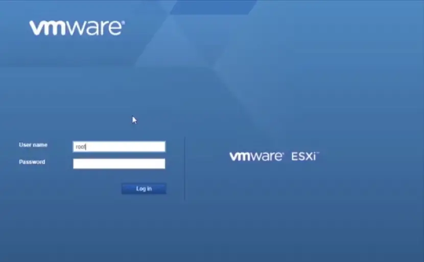 vmware ESXi login