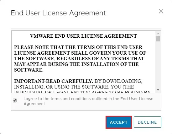 vmware end user license agreement