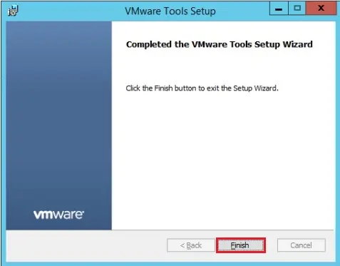 vmware tools setup completed