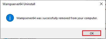 wampserver successfully removed