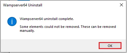 wampserver uninstall complete