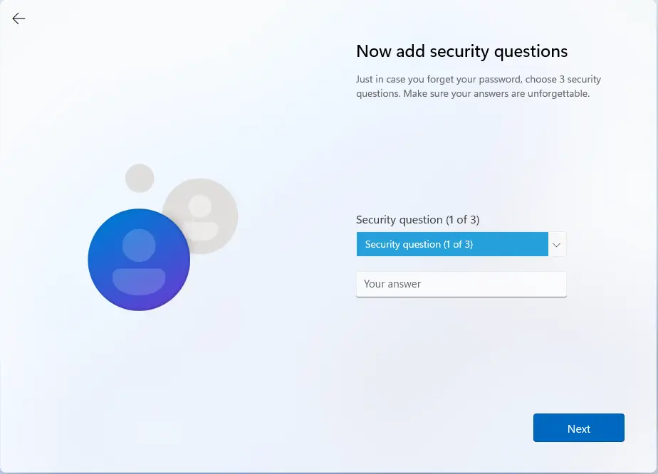 windows 11 security questions