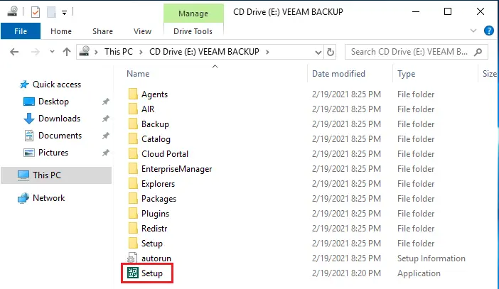 windows explorer veeam backup