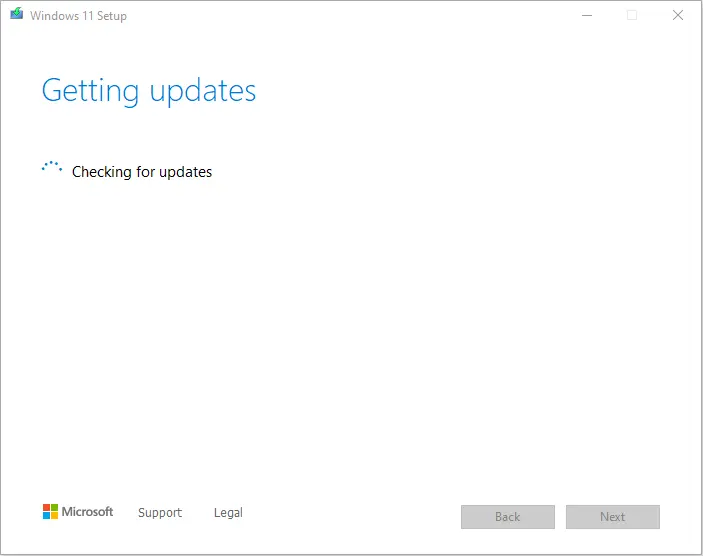 windows setup checking updates