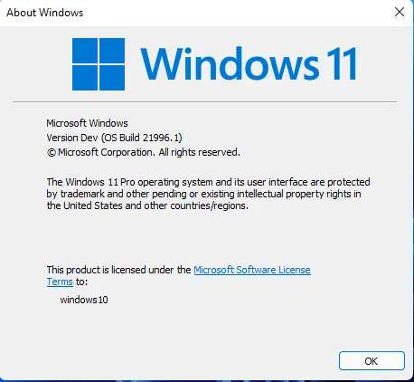 winver about windows 11