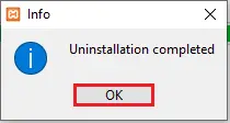 xampp uninstallation completed