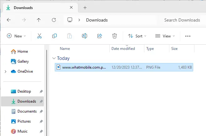 Downloads folder in Windows 11