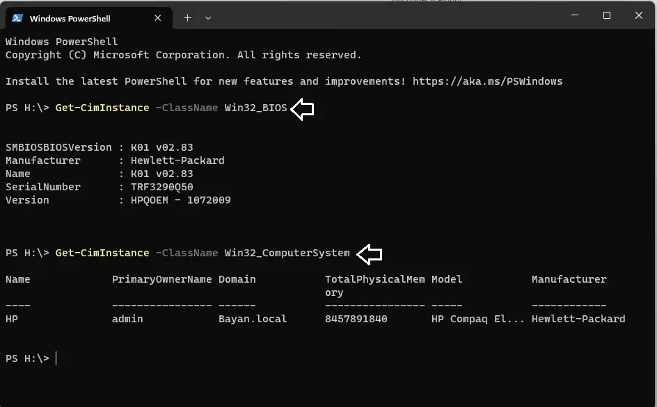 See computer model number PowerShell