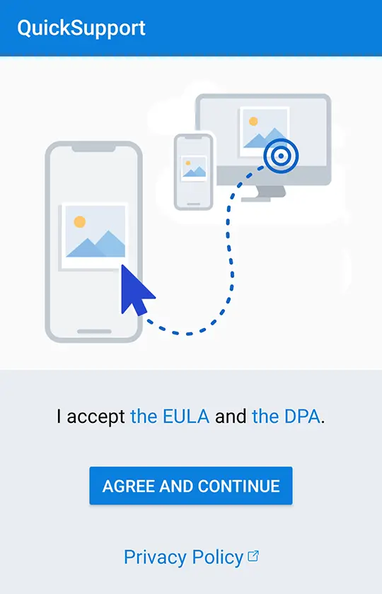 Accept the EULA TeamViewer