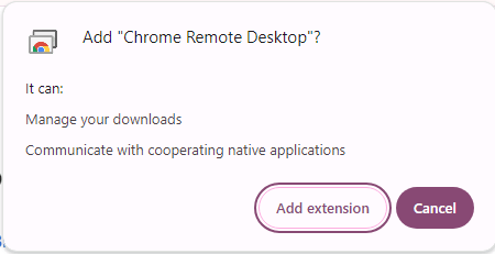 Add chrome remote desktop