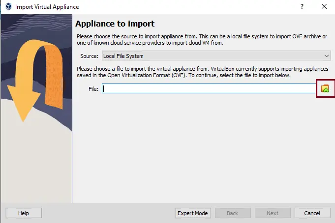 Appliance to import VirtualBox