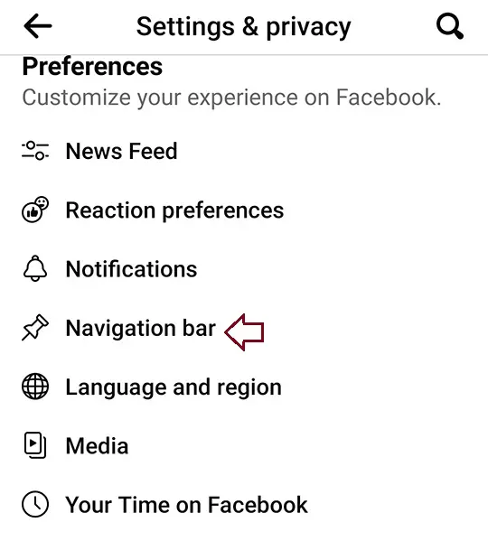 Change Facebook navigation bar