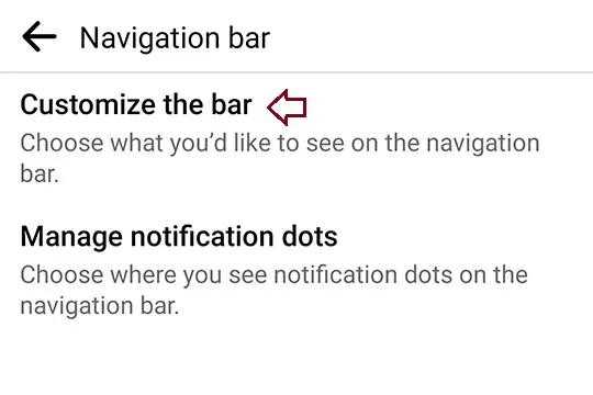 Change navigation bar in Facebook