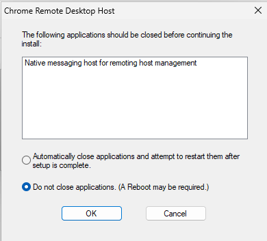 Chrome remote desktop host