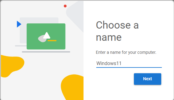 Chrome remote desktop name