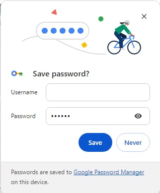 Chrome saves password