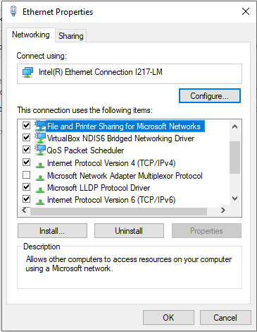 Ethernet properties