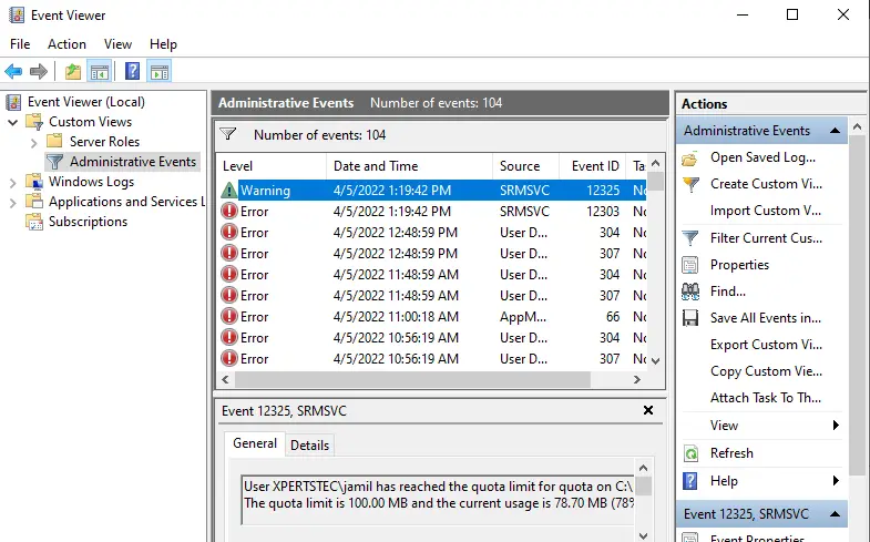 Event Viewer