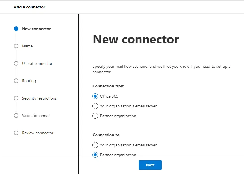 Create new connector in O365