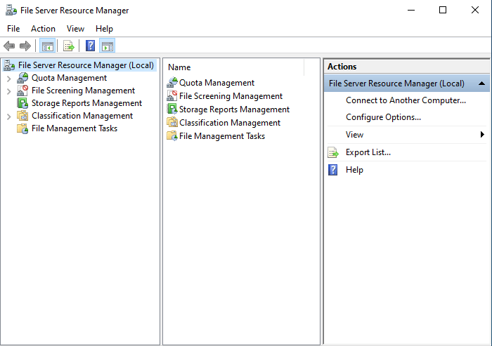 File Server Resource Manager Console