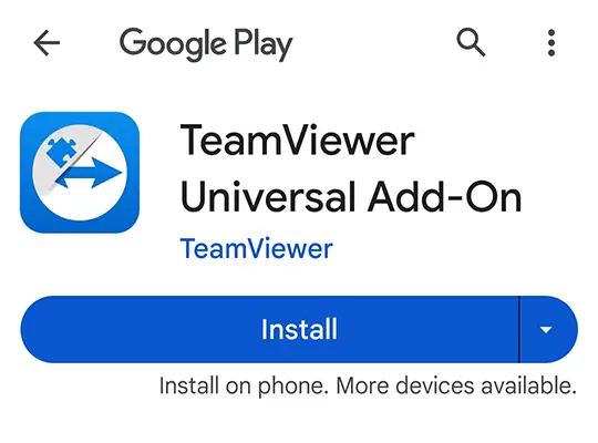 Install TeamViewer universal Add-On.