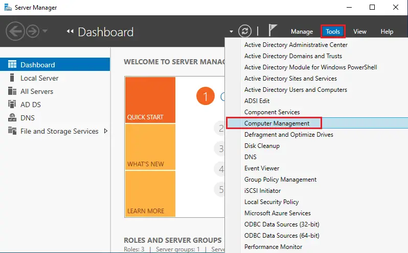 Server manager tools