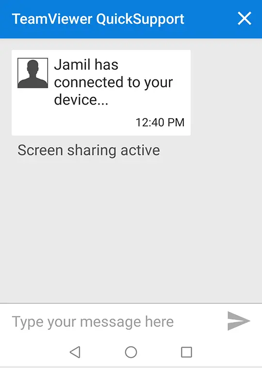 TeamViewer connected on Android
