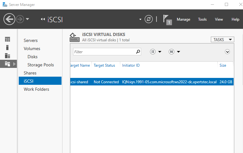 iSCSI virtual disks