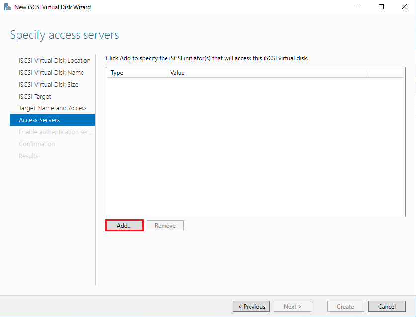 iSCSI virtual disks access servers