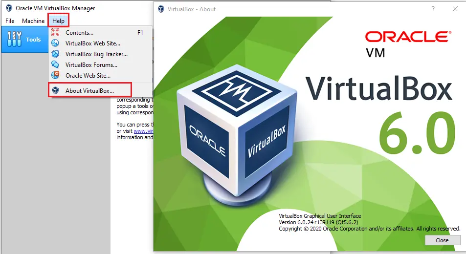 About VirtualBox version 6