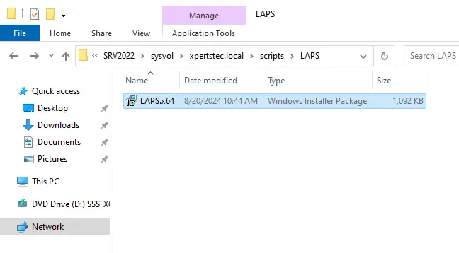 Active directory script folder LAPS