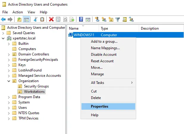 Active directory users and computers