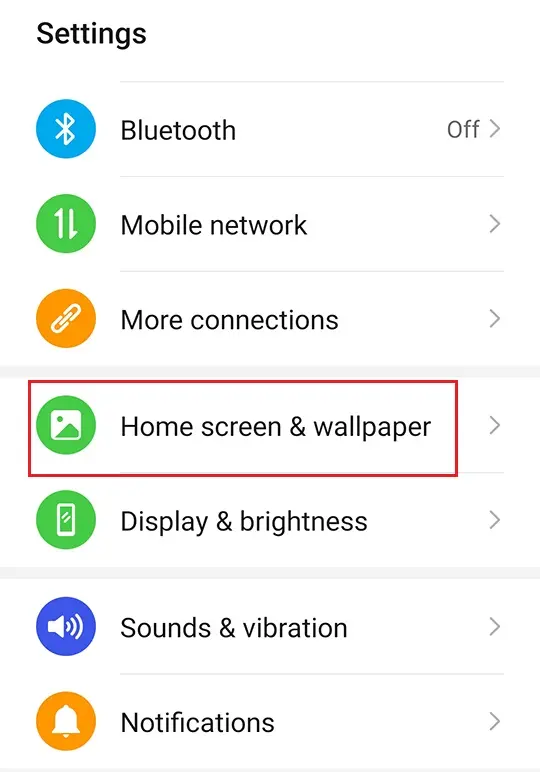 Android phone settings