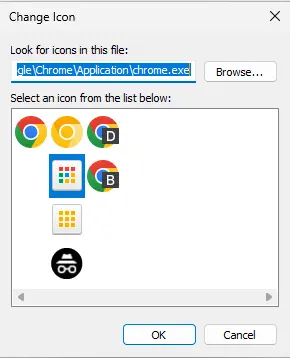 Change chrome icon