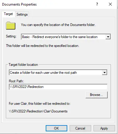 Configure Folder Redirection with Group Policy