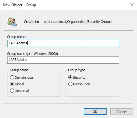 Create security group